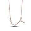 Thumbnail Image 1 of Diamond Aries Constellation Necklace 1/6 ct tw Round 14K Rose Gold