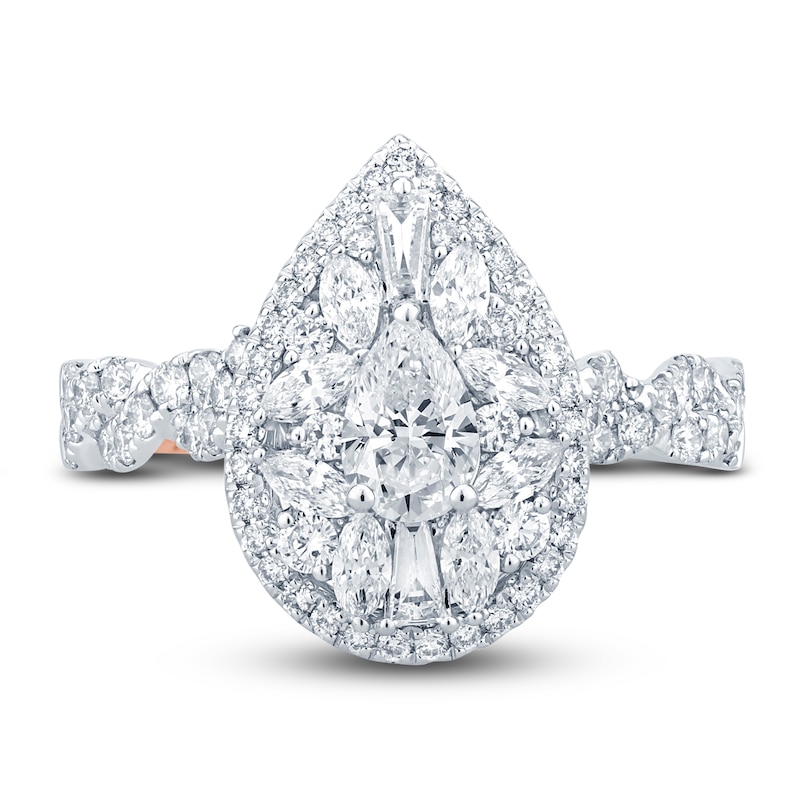 Main Image 2 of Pnina Tornai Diamond Engagement Ring 1-1/2 ct tw Pear/Marquise /Baguette/Round 14K White Gold