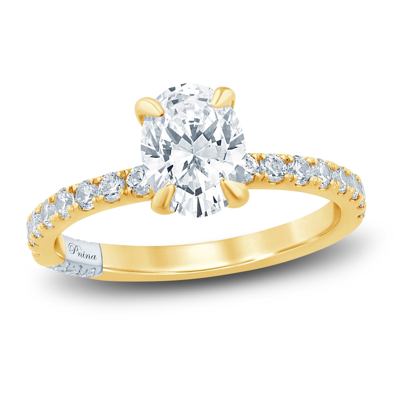 Pnina Tornai Diamond Engagement Ring 1-1/2 ct tw Oval/Round 14K Yellow Gold