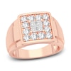 Thumbnail Image 1 of Men's Diamond Ring 1-1/2 ct tw Square-cut/Round 14K Rose Gold