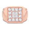 Thumbnail Image 3 of Men's Diamond Ring 1-1/2 ct tw Square-cut/Round 14K Rose Gold