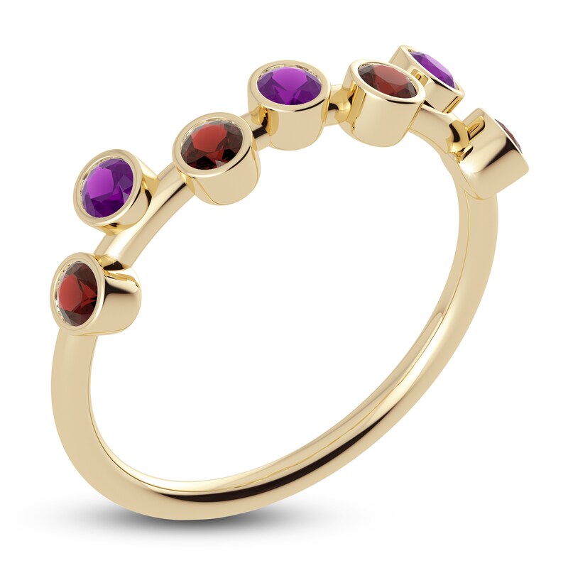 Main Image 2 of Juliette Maison Natural Garnet & Natural Amethyst Ring 10K Yellow Gold
