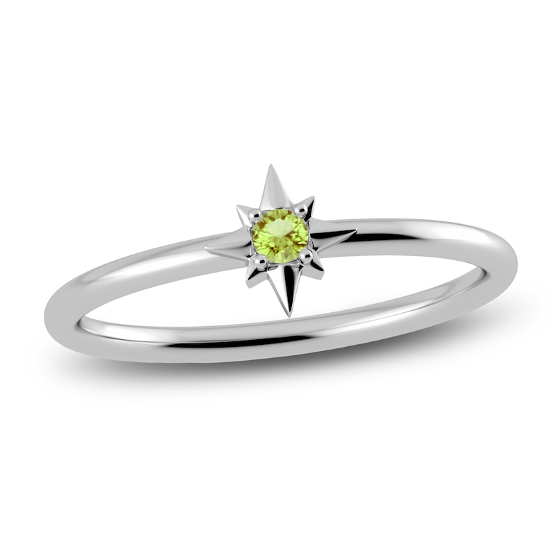 Main Image 1 of Juliette Maison Natural Peridot Starburst Ring 10K White Gold