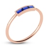 Thumbnail Image 2 of Juliette Maison Natural Blue Sapphire Baguette Bar Ring 10K Rose Gold