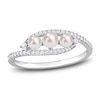 Thumbnail Image 1 of Freshwater Cultured Pearl Ring 1/5 ct tw Diamonds 14K White Gold