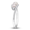 Thumbnail Image 2 of Freshwater Cultured Pearl Ring 1/5 ct tw Diamonds 14K White Gold