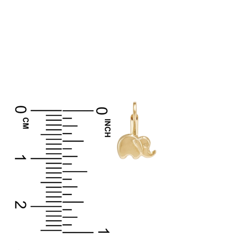 Main Image 2 of Elephant Lever Earrings 14K Yellow Gold