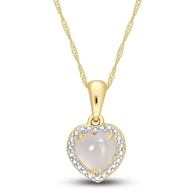 Main Image 1 of Natural White Moonstone Necklace 14K Yellow Gold