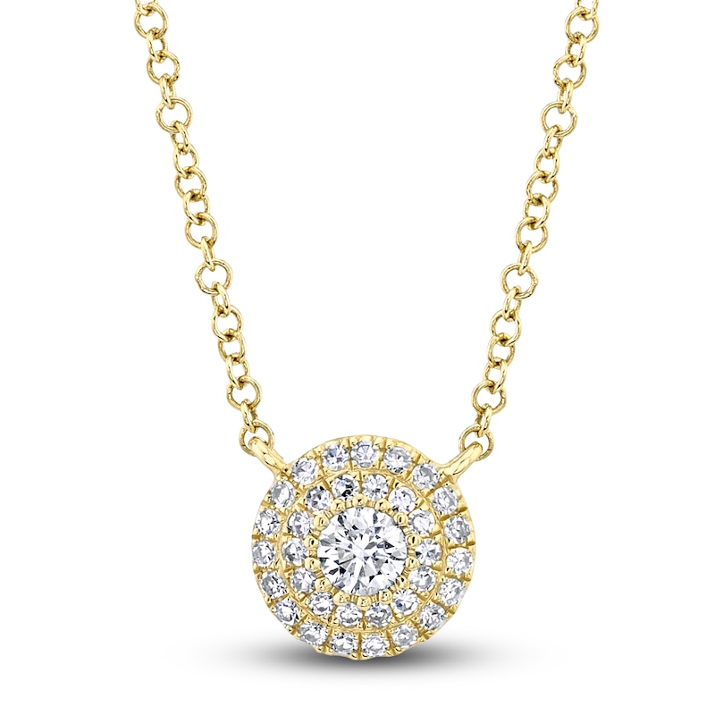 Shy Creation Diamond Pendant Necklace 1/6 ct tw Round 14K Yellow Gold 18" SC55012672