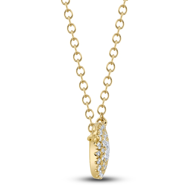 Main Image 2 of Shy Creation Diamond Pendant Necklace 1/6 ct tw Round 14K Yellow Gold 18" SC55012672