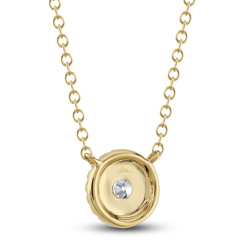 Shy Creation Diamond Pendant Necklace 1/6 ct tw Round 14K Yellow Gold 18" SC55012672