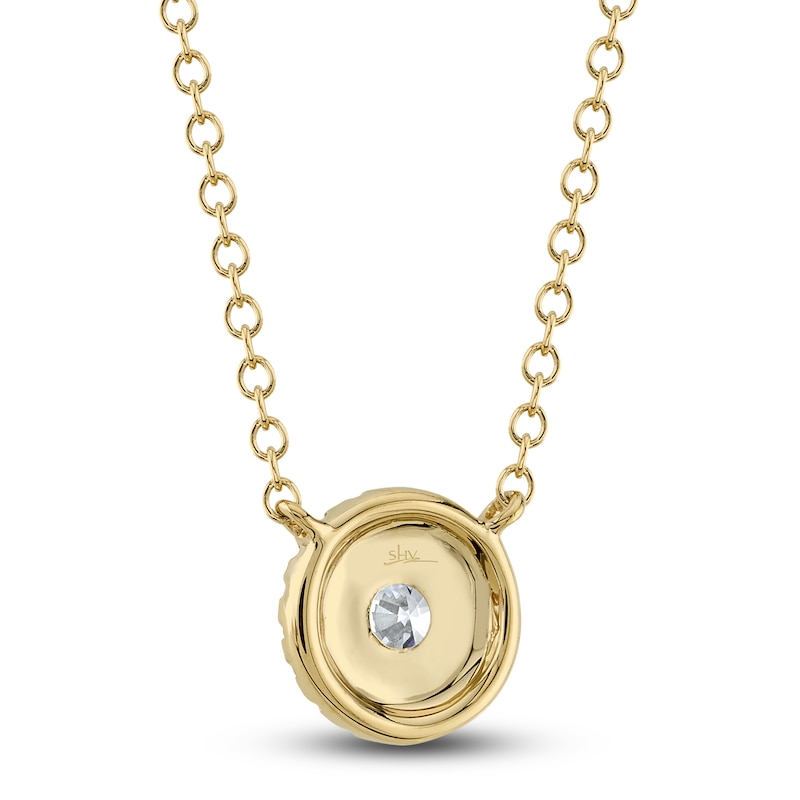 Main Image 3 of Shy Creation Diamond Pendant Necklace 1/6 ct tw Round 14K Yellow Gold 18" SC55012672