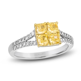 Le Vian Sunny Yellow Diamond Ring 1 ct tw Round 14K Vanilla Gold