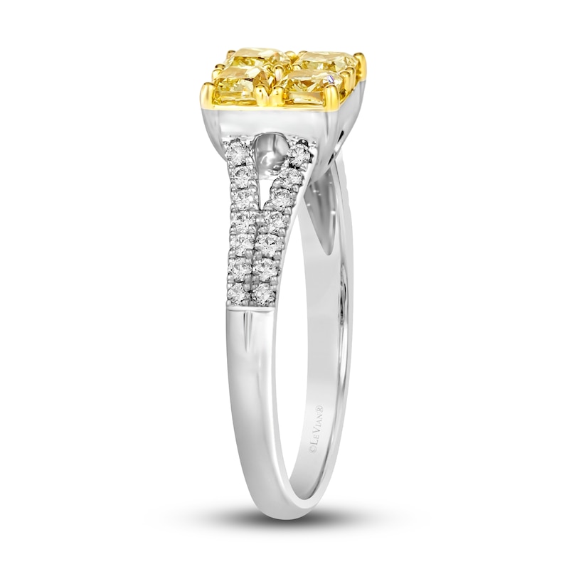 Main Image 4 of Le Vian Sunny Yellow Diamond Ring 1 ct tw Round 14K Vanilla Gold