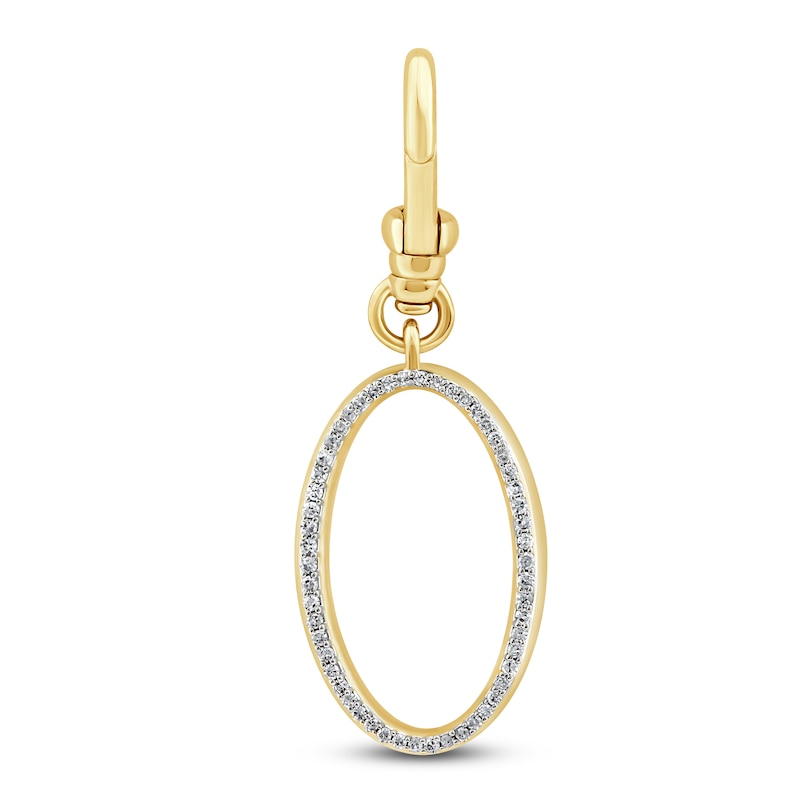 Charm'd by Lulu Frost Diamond Letter O Charm 1/10 ct tw Pavé Round 10K Yellow Gold