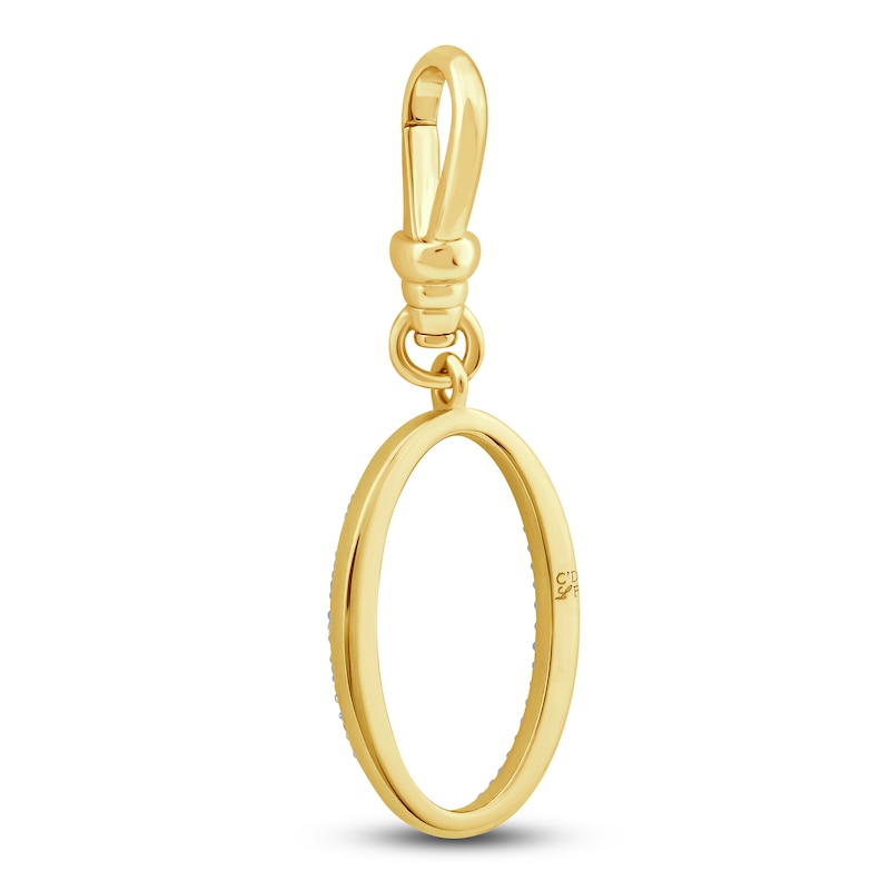 Charm'd by Lulu Frost Diamond Letter O Charm 1/10 ct tw Pavé Round 10K Yellow Gold