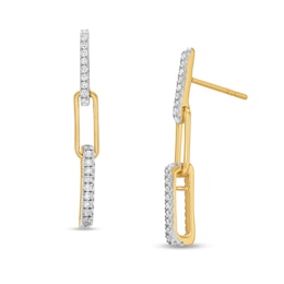 Kallati Diamond Paperclip Earrings 5/8 ct tw Round 14K Yellow Gold