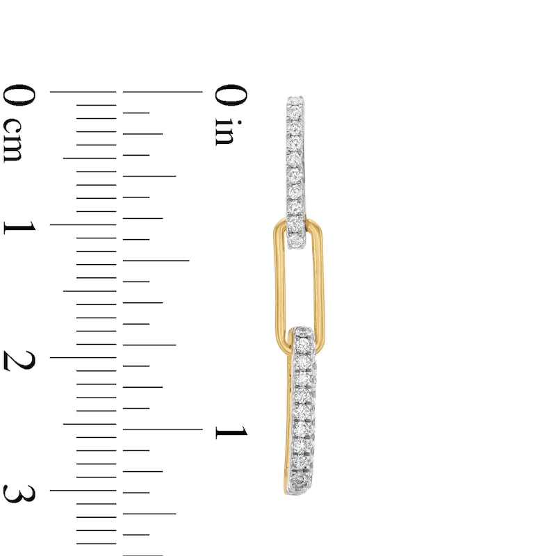 Main Image 3 of Kallati Diamond Paperclip Earrings 5/8 ct tw Round 14K Yellow Gold