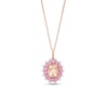 Thumbnail Image 1 of Kallati Oval-Cut Natural Morganite & Round-Cut Natural Pink Sapphire Pendant Necklace 1/6 ct tw Diamonds 14K Rose Gold 18"
