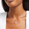 Thumbnail Image 2 of Kallati Oval-Cut Natural Morganite & Round-Cut Natural Pink Sapphire Pendant Necklace 1/6 ct tw Diamonds 14K Rose Gold 18"