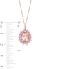 Thumbnail Image 4 of Kallati Oval-Cut Natural Morganite & Round-Cut Natural Pink Sapphire Pendant Necklace 1/6 ct tw Diamonds 14K Rose Gold 18"