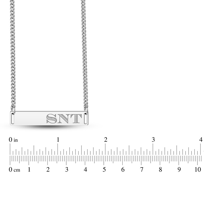 Main Image 2 of Men's Engravable Bar Necklace Yellow Gold-Plated Sterling Silver 22"
