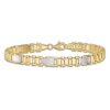 Thumbnail Image 3 of Men's High-Polish Open Hollow Link Chain Bracelet 14K Two-Tone Gold 8"