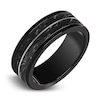 Thumbnail Image 2 of Men's Wedding Band Black Tungsten/Carbon Fiber/ Titanium 8.0mm