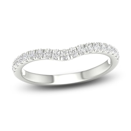 Diamond Contour Wedding Band 1/4 ct tw Round 14K White Gold