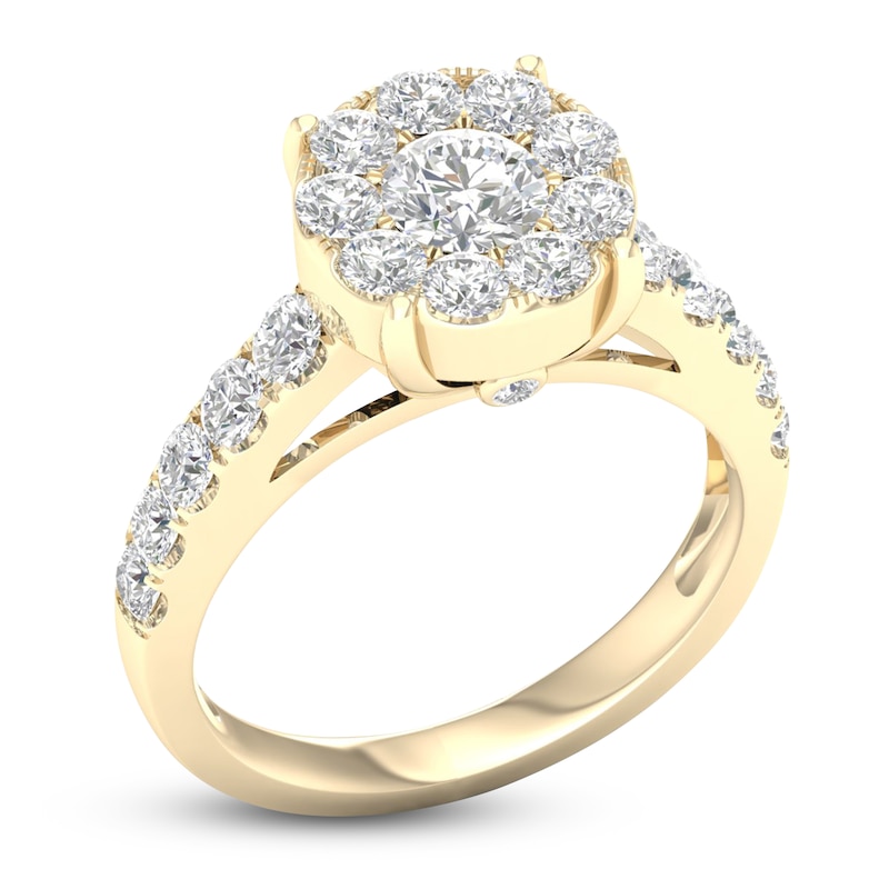Main Image 2 of Diamond Engagement Ring 2 ct tw Round 14K Yellow Gold