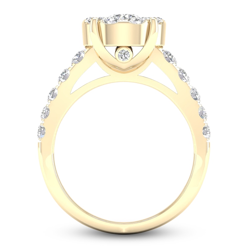 Diamond Engagement Ring 2 ct tw Round 14K Yellow Gold