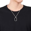 Thumbnail Image 4 of Y-Knot Men's Black Enamel Diamond Dog Tag Necklace 1/20 ct tw Round Sterling Silver 22"