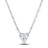 Thumbnail Image 0 of Lab-Created Diamond Solitaire Pendant Necklace 1 ct tw Heart-Cut 14K White Gold (F/SI2) 18"