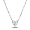 Thumbnail Image 1 of Lab-Grown Diamond Solitaire Necklace 1 ct tw Heart-Cut 14K White Gold (F/SI2) 18"