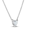 Thumbnail Image 1 of Lab-Created Diamond Solitaire Pendant Necklace 1 ct tw Heart-Cut 14K White Gold (F/SI2) 18"