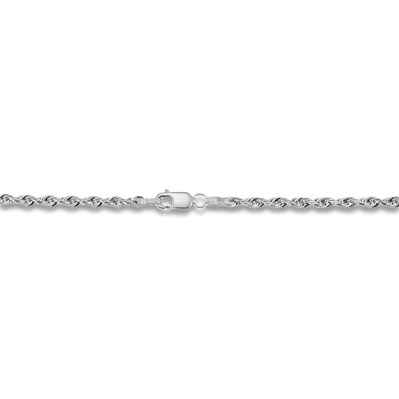 Main Image 2 of Solid Glitter Rope Necklace 14K White Gold 20" 2.4mm