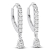 Thumbnail Image 2 of Diamond Drop Earrings 3/8 ct tw Pear/Round 14K White Gold