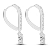 Thumbnail Image 3 of Diamond Drop Earrings 3/8 ct tw Pear/Round 14K White Gold