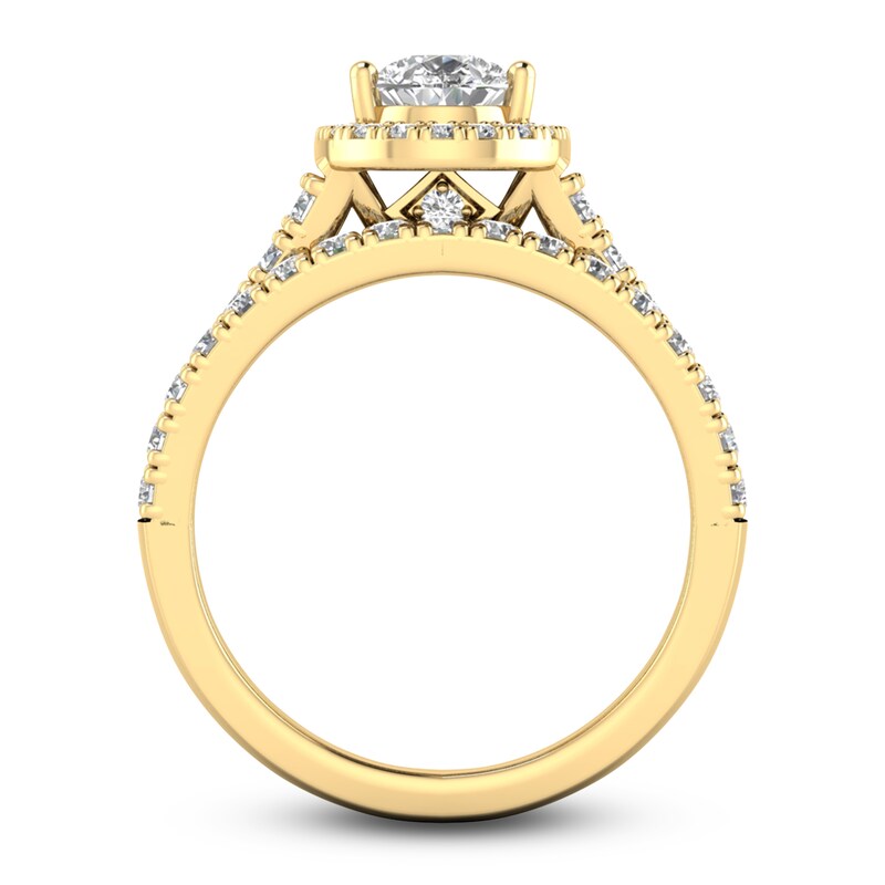 Main Image 2 of Diamond Halo Bridal Set 2 ct tw Round 14K Yellow Gold