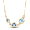 Thumbnail Image 0 of Kallati Pear-Shaped Natural Blue Topaz Necklace 1/15 ct tw Round 14K Yellow Gold 18"