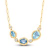 Thumbnail Image 1 of Kallati Pear-Shaped Natural Blue Topaz Necklace 1/15 ct tw Round 14K Yellow Gold 18"