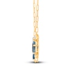 Thumbnail Image 1 of Kallati Pear-Shaped Natural Blue Topaz Necklace 1/15 ct tw Round 14K Yellow Gold 18"