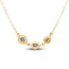 Thumbnail Image 2 of Kallati Pear-Shaped Natural Blue Topaz Necklace 1/15 ct tw Round 14K Yellow Gold 18"