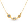 Thumbnail Image 3 of Kallati Pear-Shaped Natural Blue Topaz Necklace 1/15 ct tw Round 14K Yellow Gold 18"