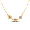 Thumbnail Image 2 of Kallati Pear-Shaped Natural Blue Topaz Necklace 1/15 ct tw Round 14K Yellow Gold 18"