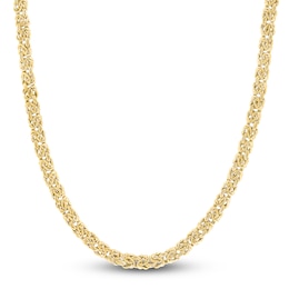 Solid Byzantine Chain Necklace 14K Yellow Gold 18" 6.0mm