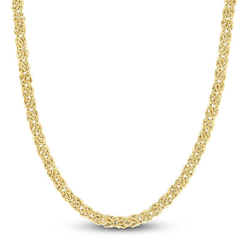 Main Image 1 of Solid Byzantine Chain Necklace 14K Yellow Gold 18" 6.0mm