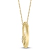 Thumbnail Image 2 of High-Polish Circle Pendant Necklace Diamond Accents 14K Yellow Gold 18"