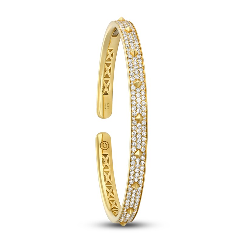 Main Image 3 of Crivelli Diamond Cuff Bangle Bracelet 1-3/4 ct tw Round 18K Yellow Gold