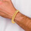 Thumbnail Image 5 of Men's High-Polish Curb Chain Bracelet 24K Yellow Gold 8.5" 12.0mm